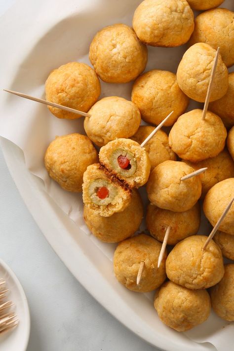 Olive Cheese Balls With Cheese Spread Olive Cheese Balls Appetizers, Olive Stuffed Cheese Balls, Olive Cheese Balls, Olive Balls Recipe, Baked Olives, Olive Appetizer, Cheese Spread Recipes, Heathy Snack, Cheese Wrap