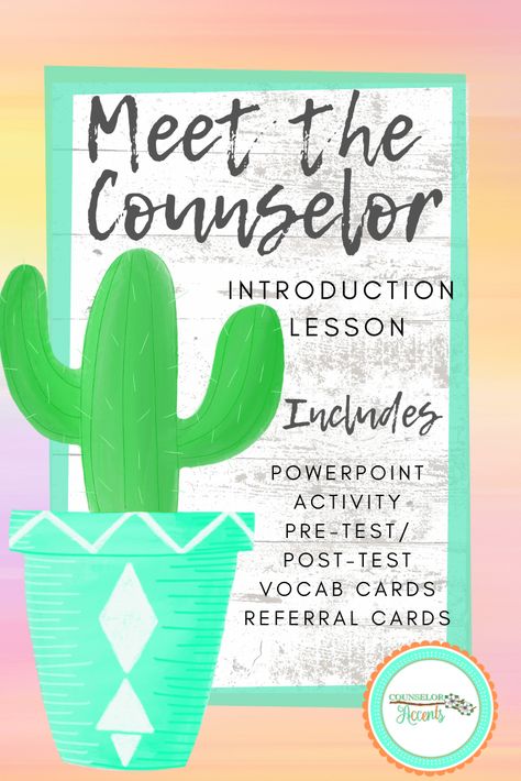 Meet The School Counselor, List For School, School Counselor Activities, School Counselor Classroom, Meet The Counselor, Counselor Activities, School Counselor Lessons, Middle School Counselor, School Counselor Resources