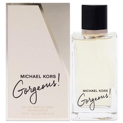 This perfume is amazing. It is the perfect anniversary, birthday, or Christmas gift. Michael Kors Gorgeous EDP Spray Women 3.4 oz Michael Kors Perfume, Woody Perfume, Jasmine Sambac, Woody Scent, Perfume Reviews, Pink Pepper, Woody Fragrance, Perfume Brands, Mandarin Orange