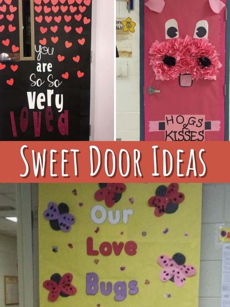 41+ Cute Door Decorations for Valentines Day - PinkPopDesign Valentine Door Decorations For Work, Classroom Valentines Decor, Valentine’s Day Door Decorations For Classroom, Valentines Day Door Decorations, Cute Door Decorations, Valentines Classroom Door, Valentine Stem, Valentine Door Decorations, Winter Door Decorations