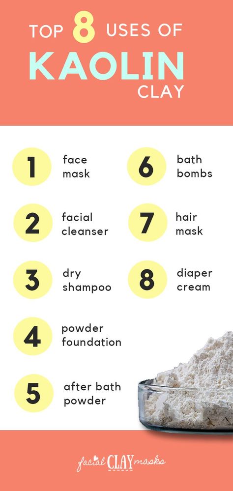 Have you found out that Kaolin clay is amazing as a face mask? But it has so many more uses!  Kaolin clay doubles as a bath bomb, facial cleanser, dry shampoo, powder foundation, facial cleanser, and even as a diaper cream.  The best part, most of these a Kaolin Clay Recipes, Kaolin Clay Benefits, Cleanser Recipe, Clay Recipes, Dry Shampoo Powder, Diy Soaps, Face Pack, Natural Skin Care Routine, Bentonite Clay