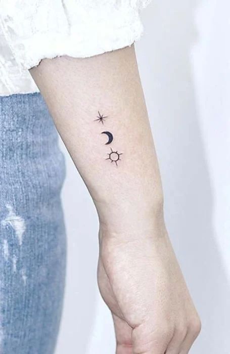 Sun Moon And Star Tattoo, Stars Tattoo Meaning, Moon And Star Tattoo, Sun And Moon Tattoo Ideas, Sun Moon And Stars Tattoo, Moon Tattoo Ideas, Moon Star Tattoo, Star Tattoo Meaning, Sun And Moon Tattoo