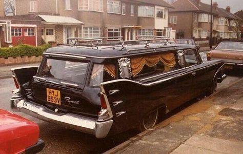 Plymouth Fury hearse via 1960 Hearse Camper, The Last Ride, Steampunk Vehicle, Station Wagon Cars, Wagon Cars, Plymouth Fury, Last Ride, Flower Car, Weird Cars