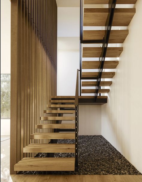 Open Riser Stairs, Stair Landing, Custom Home Designs, Forest House, Stairs Design, Lounge Room, Mini House, Custom Home, House Inspiration