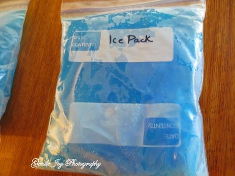 Homemade Ice Pack, Diy Ice Pack, Modest Mom, Gel Ice Packs, Blue Food Coloring, Emergency Preparation, Ice Packs, Gel Pack, Blue Food