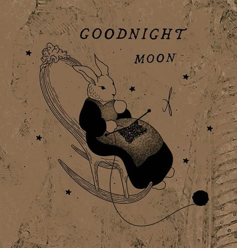 Good Mythical Morning Tattoo, Margaret Aesthetic, Goodnight Moon Art, Goodnight Moon Tattoo, Margaret Core, Goodnight Tattoo, Brown Tattoo, Tattoo Linework, Taboo Tattoo