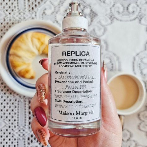 cozy notes of Vanilla, Madeleine Accord, Sandalwood & Musk 🤍 @maisonmargielafragrances REPLICA Afternoon Delight is a sweet addition to comfy slow mornings ☕️ I pretend we're in our own café and make our breakfast as pretty as possible 🤎 the REPLICA collection is about making personal memories, and I love this new fragrance being a part of creating my life here! REPLICA Afternoon Delight Eau de Toilette is available at @sephora *🛍🔗 on my 👤 #giftedbymargielafragrances #REPLICAafternoondeli... Afternoon Delight, Linen Style, New Fragrances, Sephora, My Life, Hand Soap Bottle, Scents, Shampoo Bottle, Perfume Bottles