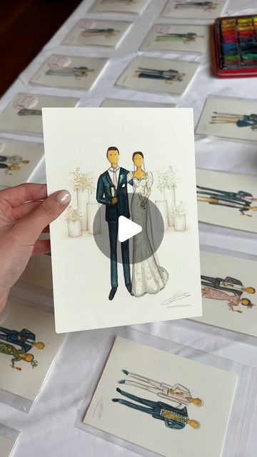 Live sketching • Personalised cards & illustrations on Instagram: "Surprising the bride & groom 🎨🤍 #livesketching #liveartist #weddingartist #weddingguestportrait #weddingart #weddingidea #wedding" Bride And Groom Sketch, Punjabi Bride And Groom Illustration, Bride And Groom Illustration, Bride Groom Illustration, Bride And Groom Watercolor Painting, Watercolour Bride And Groom, Live Sketching, Artistic Wedding, Wedding Art