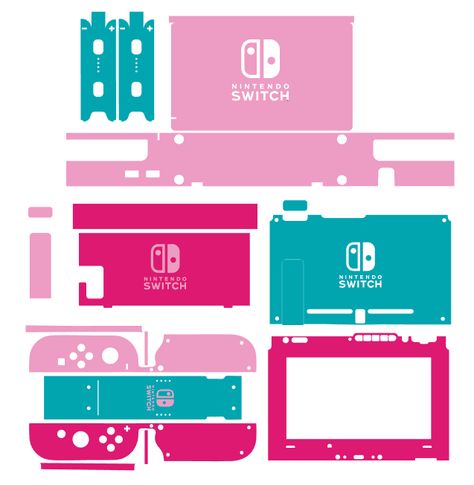 Cricut Nintendo Switch, Nintendo Switch Template, Circuit Hacks, Diy Nintendo, Papercraft Templates Printables, Projet Cricut, Nintendo Party, Box Template Printable, Switch Decals