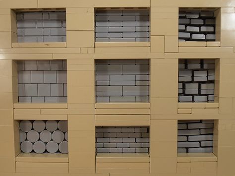 This is a comparison of all my previous wall techniques, some well known and some new. Which one is your favourite? Lego House Ideas, Lego Wall, Lego Castle, Lego Pictures, Lego Photography, Castle Designs, Lego House, Building Techniques, Lego Design