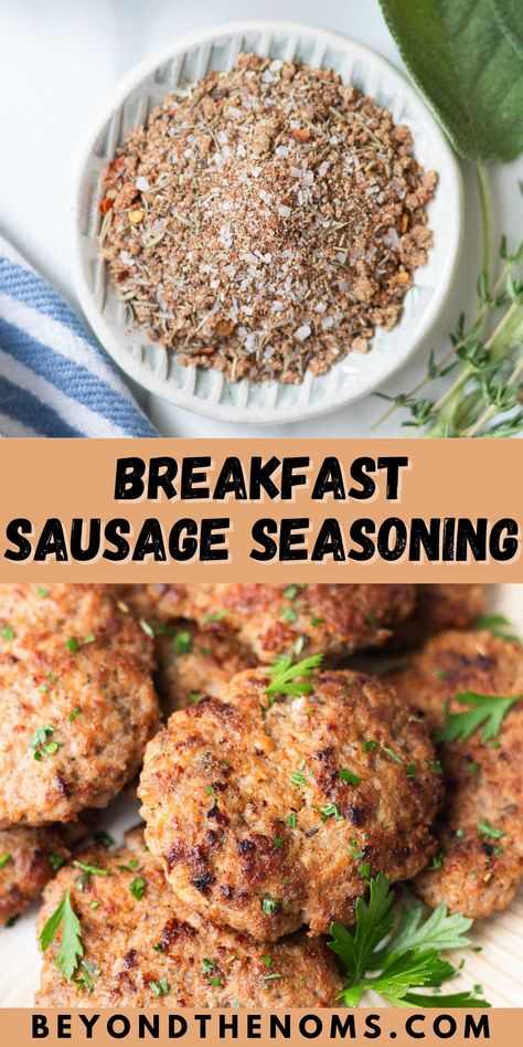 Breakfast Sausage Spices and Seasoning recipe Smoked Sausage Recipes Breakfast, Ground Sausage Seasoning, Breakfast Sausage Seasoning Jimmy Dean, Turkey Breakfast Sausage Seasoning, Making Breakfast Sausage, Spices For Breakfast Sausage, Seasonings For Breakfast Sausage, Breakfast Seasoning Blend, Breakfast Sausage Spice Blend