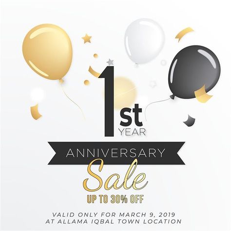 Come celebrate our 1st year Anniversary at Iqbal Town outlet with flat 10% off on stitching and 30% off on fabrics.  Offer valid for March 9 2019 only. . . . . #DandyDesigns #Dandy #Since1979 #sale #anniversary #stitching #iqbaltown #lahore #fabrics #mensfashion Anniversary Sale Poster, 1st Year Anniversary, Happy Birthday Template, Mecca Wallpaper, 1 Year Anniversary, March 9th, 1st Year, Birthday Template, Anniversary Sale