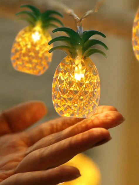 1pc-Pineapple String Lights-Battery Powered,10 Fun Patio Lights, Suitable For Party Bedroom Family Birthday Indoor Outdoor Hawaiian Tropical Tiki Gift DecorationI discovered amazing products on SHEIN.com, come check them out! Pineapple Bedroom, Party Bedroom, Hawaii Gift, Patio Lights, Battery String Lights, Metal Garden Art, Family Birthday, Tropical Party, Patio Lighting