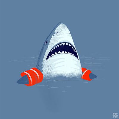 thebeachgarage Shark Week Wallpaper, Shark Week Aesthetic, Cute Shark Painting, Shark Poster Aesthetic, Shark Painting Ideas, Shark Illustration Cute, Cute Shark Drawing, Shark Aesthetics, Shark Artwork