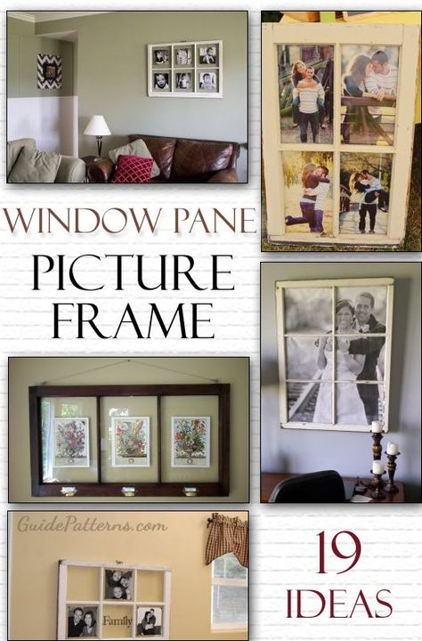 6 Panel Window Frame Ideas, Picture Wall Arrangements, Diy Window Frame Decor, Window Pane Pictures, Window Pane Picture Frame, Window Picture Frames, Picture Frame Window, Vintage Window Decor, Diy Window Frame