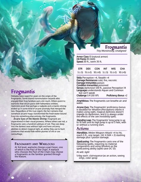 Dnd Ocean Monsters, Dnd Ocean, D D 5e Homebrew, Dnd Sheet, See The Unseen, 5e Monsters, Homebrew Monsters, Ocean Monsters, Magic Animals