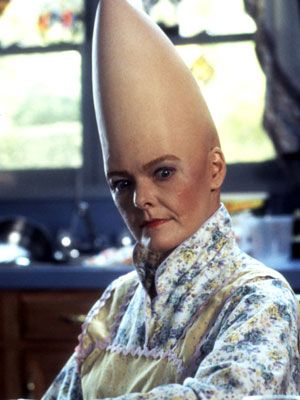 Prymatt Conehead Women With Shaved Heads, Michelle Burke, Bald Women Fashion, Head Memes, Goddess Aphrodite, Shaved Heads, Dan Aykroyd, Bald Look, Chris Farley