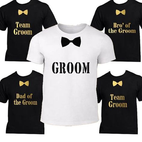 Buy personalized t-shirts for your wedding party. Any best man, groomsmen, groomsman usher, groom and father of the groom would love their own custom shirt.  #Groomsmentshirts  #Groomsmen #tshirts Bachelor Party Shirts, Gift For Groomsmen, Team Groom, Groom Shirts, Groomsmen Wedding, Wedding Gifts For Guests, Custom Wedding Gifts, Unique Wedding Gifts, Wedding Shirts