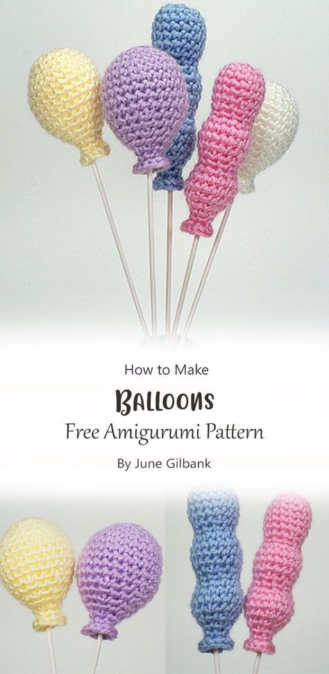 Diy Mini Balloons, Crochet Balloons Free Pattern, Fast Crochet Amigurumi Patterns, Super Easy Amigurumi, Quick And Easy Amigurumi Patterns, Crochet Amigurumi Free Patterns Easy Simple, Easy Crochet Arigumi, Balloon Animal Crochet Pattern Free, Crochet Balloon Animal Free Pattern