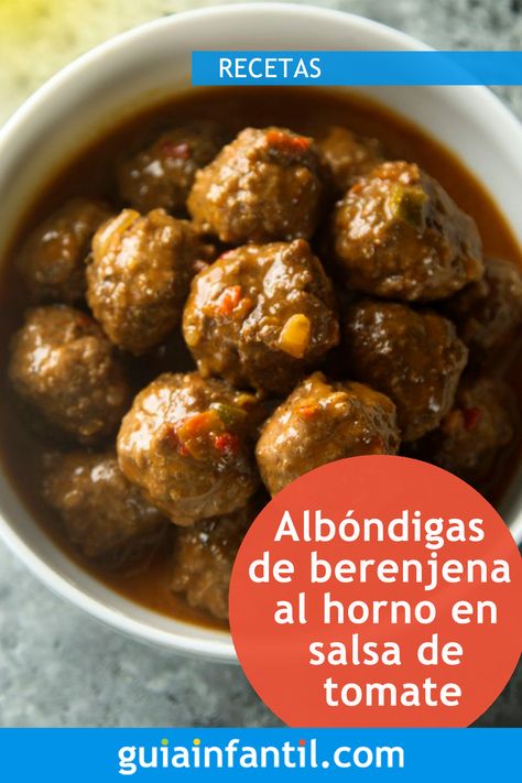 Te contamos cómo preparar unas ricas albóndigas de berenjena al horno, aderezados con salsa de tomate. #recetas #niños #GuíaInfantil Slow Food, Croquettes, Veggie Dishes, Vegan Recipes Easy, Meals For The Week, Veggie Recipes, Healthy Lunch, Food Network Recipes, Real Food Recipes