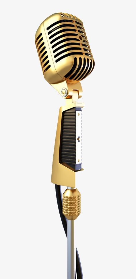 Gold Microphone Aesthetic, 70s Microphone, Mic Images, Mic Png, Golden Microphone, Microphone Png, Gold Microphone, Mic Logo, Microphone Design