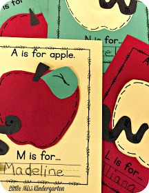 Craftivity Kindergarten, Fall Craftivity, Name Activities Preschool, Kindergarten Classroom Setup, Apple Kindergarten, A Is For Apple, September Themes, Miss Kindergarten, Apple Preschool