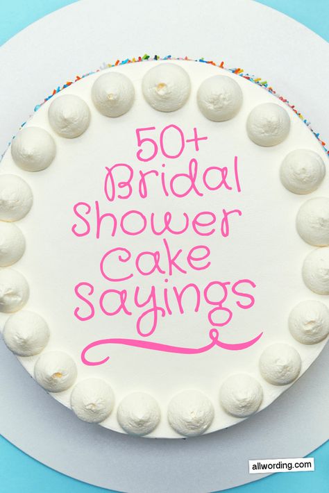 Cute and clever wording ideas for a wedding shower cake Bridal Shower Cake Decorations, Couple Shower Cake Ideas, Cake Bridal Shower Funny, Couples Shower Cake Ideas, Cakes For Bridal Showers, Wedding Shower Cakes Ideas, Bridal Shower Cakes And Cupcakes, Bride Cake Ideas, Bridal Cakes Ideas