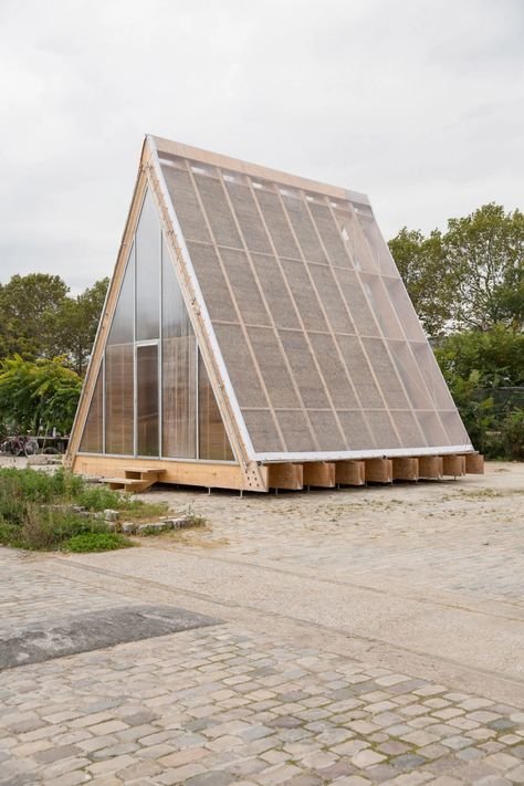 Trombe Wall, Refugee Week, Pitched Ceiling, Porch Sitting, Rammed Earth Wall, Temporary Structures, Roof Solar Panel, Structure Design, Solar Panel