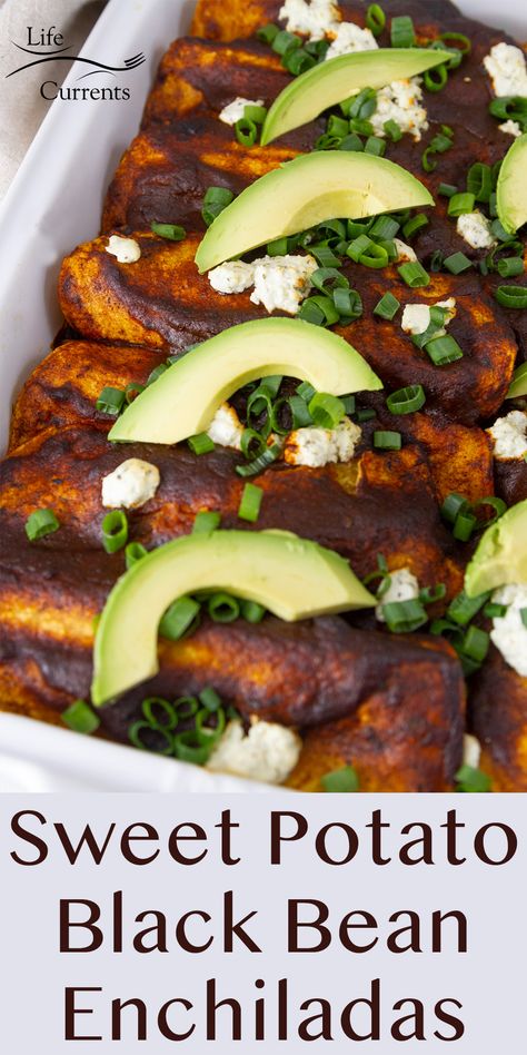 Black Bean Sweet Potato Enchiladas, Sweet Potato Black Bean Enchiladas, Sweet Potato Enchiladas, Easy Mexican Dishes, Pulled Pork Enchiladas, Sweet Potato Quesadilla, Trinidadian Recipes, Brunch Party Recipes, Sweet Potato Black Bean