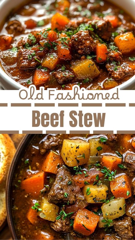 Easy Dinner Recipes Your Family will Love: Old Fashioned Beef Stew Quick Beef Stew Recipe Stove Top, Old Fashion Beef Stew Recipes, Old Fashioned Beef Stew Slow Cooker, Slowcooker Beef Stew Recipe, Rich Beef Stew Recipe, Best Ever Beef Stew Recipe, Christmas Eve Beef Stew, Old Fashioned Beef Stew Recipe, How To Make Stew Beef