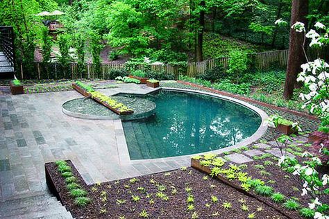 Small Yard Small Pool - 25 Tiny Pools | InTheSwim Pool Blog Small Pools Backyard, Ideas De Piscina, Small Inground Pool, Kleiner Pool Design, Moon Pool, Pools For Small Yards, Amazing Swimming Pools, Small Swimming Pools, Above Ground Pool Landscaping