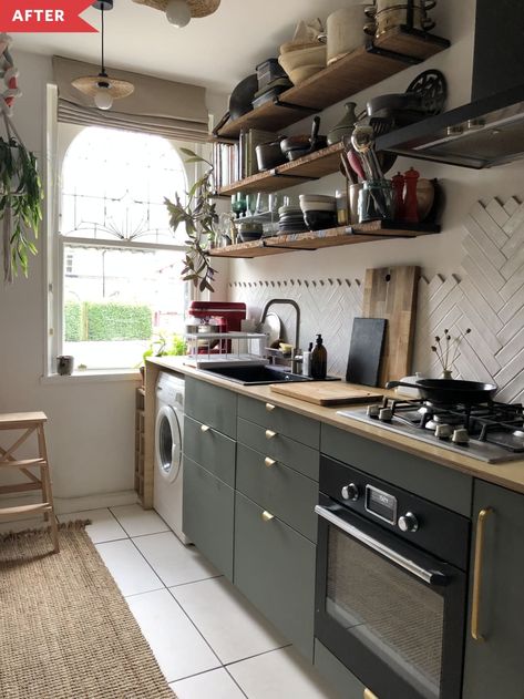 Galley Kitchen Redo, Galley Kitchen Layout, Small Galley Kitchen, Galley Kitchen Design, Galley Kitchen Remodel, Small Apartment Kitchen, Galley Kitchens, Kitchen Remodel Before And After, Galley Kitchen