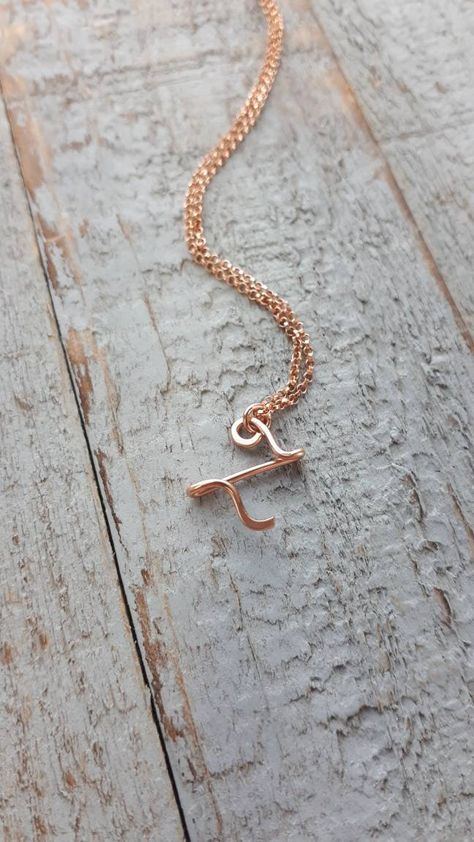 Rose Gold Initial Necklace, 14k Gold Initial Necklace, Rose Gold Initial, Customized Bridesmaid Gifts, Gold Initial Necklace, Dainty Initial Necklace, Name Necklaces, Choker Pendant, Diamond Jewelry Necklace