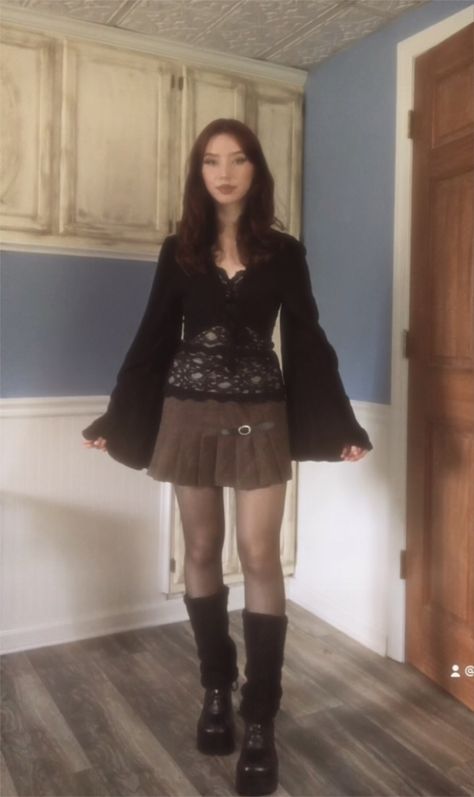 Fairy Core Dark Outfits, Fairy Grunge Dress Outfit, Gloomy Fairycore, Dark Fairy Inspired Outfit, Dark Fairy Grunge Aesthetic Outfits, Gothic Fairy Aesthetic Outfit, Fairy Grunge Inspo Outfit, Dark Fairy Grunge Outfits, Dark Fairy Aesthetic Outfit