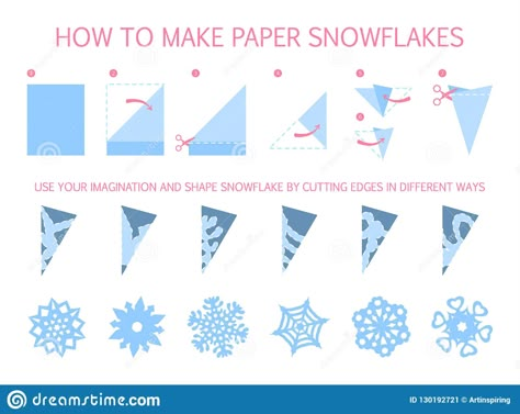 Paper Snowflakes Easy, Snowflakes For Kids, Paper Snowflake Designs, Making Paper Snowflakes, Paper Snowflake Template, 3d Paper Snowflakes, Diy Christmas Snowflakes, Paper Snowflake Patterns, Origami Toys