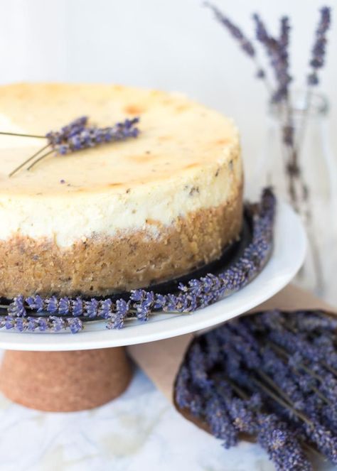 There are two kinds of kids in the world: Those who'll let her share and those who won't! Lavender Cheesecake, Lavender Dessert, Mascarpone Cheesecake, Wedding Cheesecake, Mothers Day Desserts, Lavender Recipes, Cake Display, Lemon Lavender, Lemon Recipes