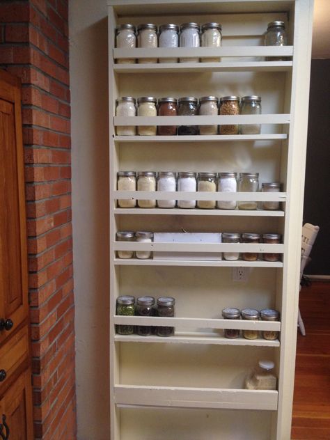 Mason Jars Kitchen Storage, Jam Jar Shelf, Mason Jar Wall Organizer, Mason Jar Shelf Diy, Mason Jar Pantry Storage Open Shelving, Mason Jar Storage Shelves, Mason Jar Shelf Kitchen, Mason Jar Cabinet, Mason Jar Shelves