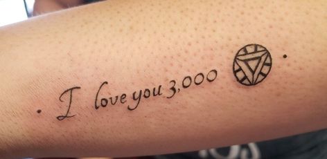 3000 Tattoo, Ironman Tattoo, Trash Polka Tattoos, Iron Man Tattoo, Wörter Tattoos, Avengers Tattoo, Tattoo Quotes About Life, Marvel Tattoos, Sibling Tattoos