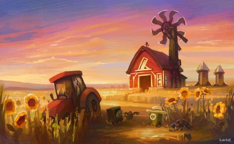 Farm lands #art #landscape #illustration #digitalpainting #backgroundart #landscapeart #conceptart #illustrationartists #illustrator #cute #farm #fields Farmhouse Concept Art, Farmhouse Concept, Farm Fields, Landscape Illustration, Illustration Artists, Art Landscape, 3d Illustration, 3d Animation, Landscape Art