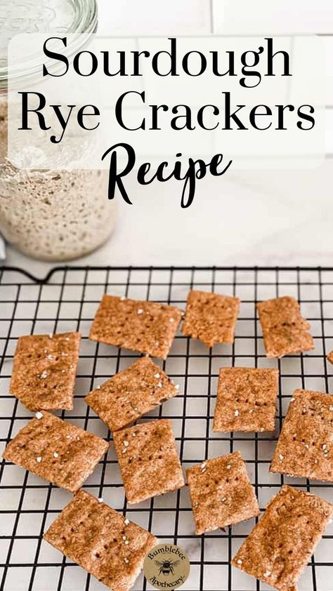 These sourdough rye crackers are my favorite way to enjoy properly prepared traditional grains in a cracker. Sourdough rye crackers are one of my favorite snacks to have on hand. Crackers are one of those foods where it can feel easy to compromise on traditional food principles, but it doesn’t have to be that way! Guest Snacks, Use Sourdough Starter, Seeded Crackers, Rye Sourdough Starter, Seed Crackers Recipe, Rye Crackers, Sourdough Rye, Healthy Crackers, Sourdough Starter Discard Recipe