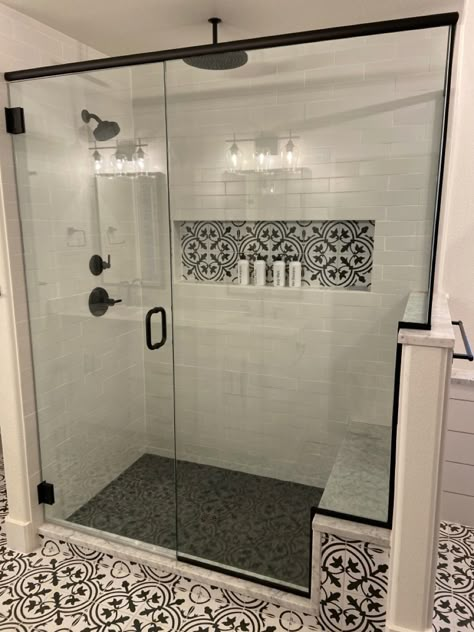 Shower Surrounds That Look Like Tile, Tile Stand Up Shower Ideas, Restroom Remodel, Bathroom Wallpaper Ideas, Bathroom Redecorating, Full Bathroom Remodel, Bathroom Shower Walls, Master Shower, Bathroom Redesign