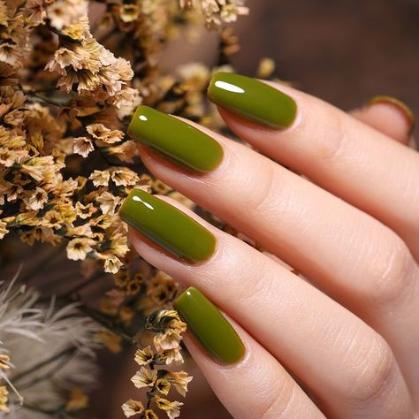 Instagram'da Born Pretty Official: “🥑Avocado green, 🙋‍♀️prepare for your autumn nails.💅 . . Tap the bio link👏 search B07QXMM6W2 you will find it.😘 . . #bornpretty…” Olive Nails, Elegant Touch Nails, Nail Paint Shades, Feet Nail Design, Fall Nail Polish, Cute Nails For Fall, Simple Gel Nails, Pretty Gel Nails, Gel Nail Designs