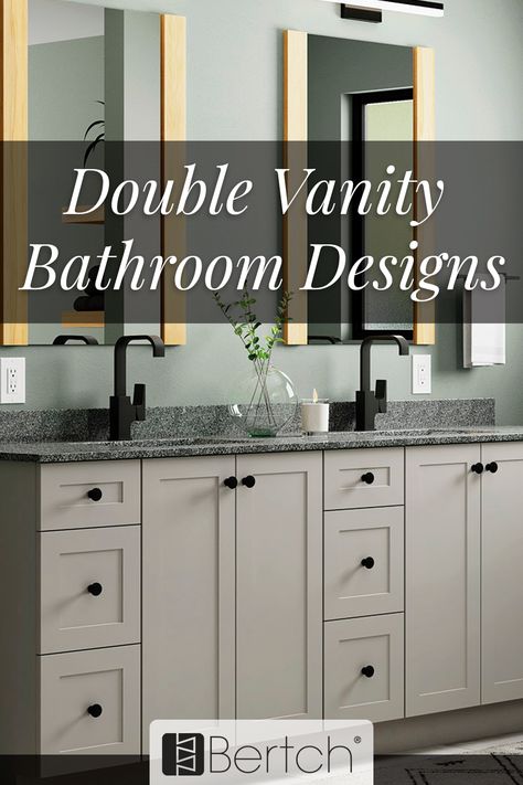 Double Vanity Bathrooms are a popular choice for modern remodels. Discover how this stylish upgrade could be the perfect fit for your space! Double Vanity Lighting Ideas, Bathroom Double Vanity Ideas, 60 Inch Vanity Double Sink, Bathroom Double Sink, Bathroom Cabinet Colors, 60 Inch Vanity, Bathroom Vanity Remodel, Modern Bathroom Remodel, Modern Remodel