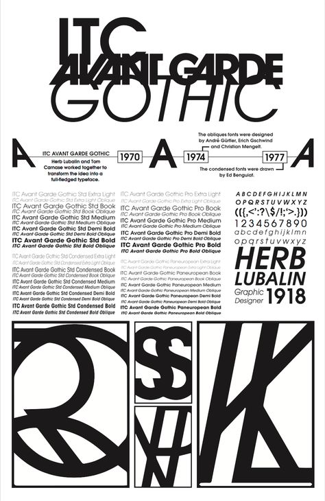 ITC Avant Garde Gothic Typography Poster on Behance Typography Advertising, Gothic Typography, Typeface Poster, Typo Poster, Gothic Font, Avant Garde Art, Gothic Fonts, Gothic Design, Best Free Fonts