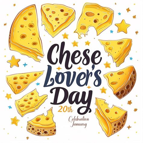 Cheese Poster, National Cheese Day, Cheese Day, Lovers Day, Cheese Lover, Fruit Drinks, Poster Template, Reference Poses, Art Reference Poses