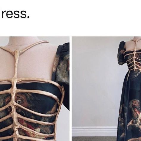 Gold Ribcage Corset, Pearl Ribcage Corset, Skeleton Ribcage Corset, Adding A Corset Back To A Dress, Rib Cage Dress, Diy Ribcage Corset, Skeleton Corset Rib Cage, Narrow Ribcage, Ribcage Dress