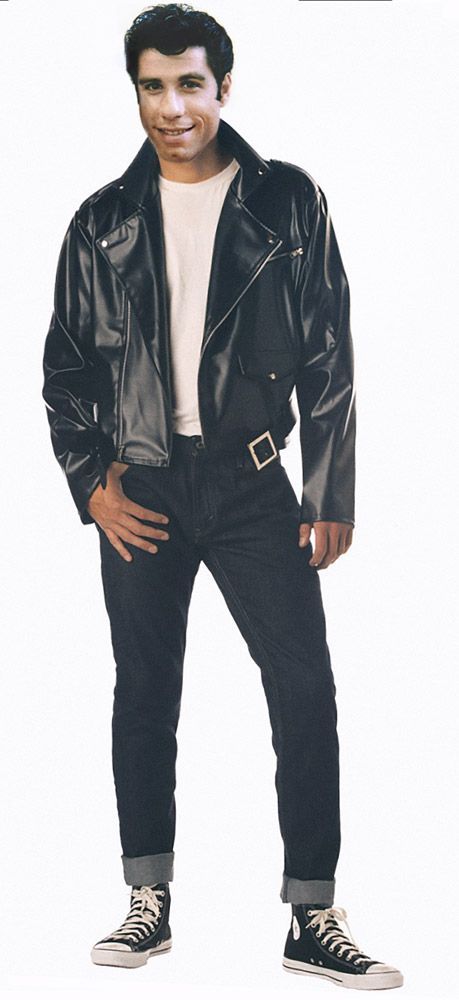 John Travolta Grease 80s Outfits Men Party, Greasers Outfit Girl, 70 Costume Ideas, 80s Outfit Men, Greaser Costume, 80s Outfits Men, Grease John Travolta, Greaser Outfit, Grease Outfits