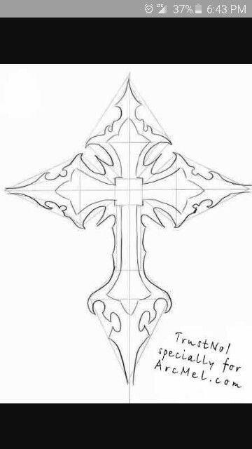 Cross Drawing, الفن الرقمي, Cross Tattoo Designs, Chicano Drawings, Graffiti Style Art, Cross Art, Graffiti Drawing, Cross Tattoo, Doodle Art Designs