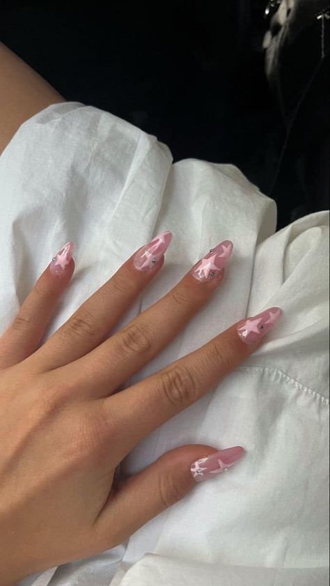 Star Nail Designs, Baby Pink Nails, Light Pink Nails, Punk Nails, Simple Acrylic Nails, Star Nails, Minimalist Nails, Dream Nails, Fire Nails