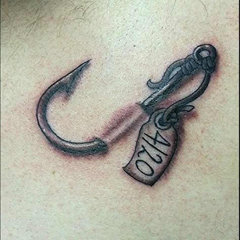 . Fishing Hook Tattoo, Hook Tattoos, Roman Numeral Tattoos, Feet Nail Design, Daddy Tattoos, Number Tattoos, Forest Tattoos, Hanger Crafts, Human Canvas